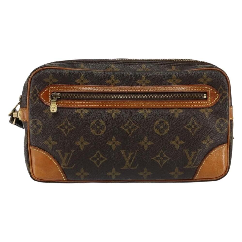 Louis Vuitton Monogram Marly Dragonne GM Clutch Bag Brown